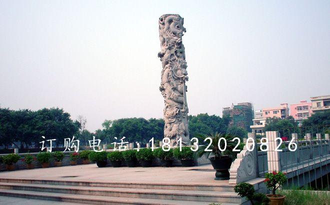 廣場盤龍柱石雕,大理石柱子