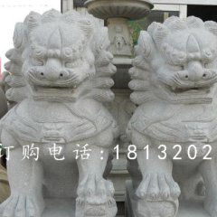 獅子滾繡球石雕,大理石獅子雕塑