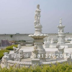 漢白玉噴泉石雕,廣場人物石噴泉