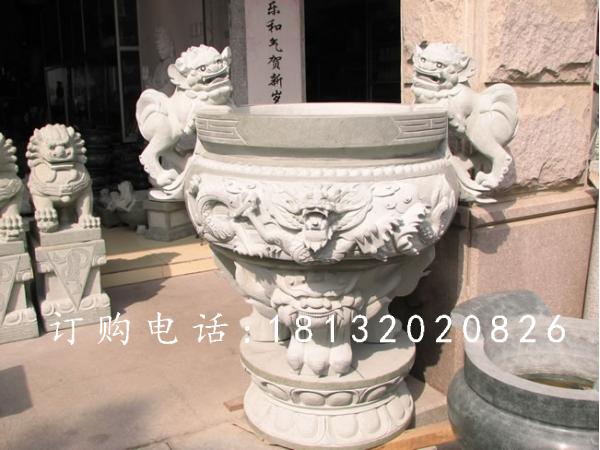 石雕香爐，仿古三足香爐石雕
