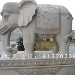大象石雕，廣場吉祥大象石雕