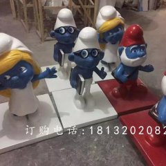 玻璃鋼藍(lán)精靈雕塑，卡通動(dòng)畫雕塑