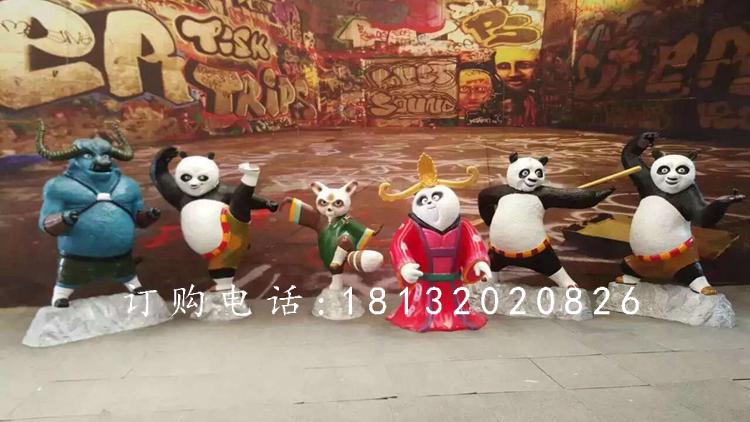 玻璃鋼功夫熊貓雕塑,卡通動(dòng)物雕塑 (2)