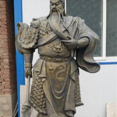 持刀關公銅雕,寺廟銅關公