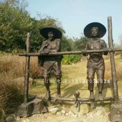 干農活人物雕塑，公園人物銅雕