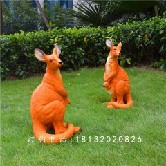 袋鼠雕塑，玻璃鋼仿真袋鼠雕塑
