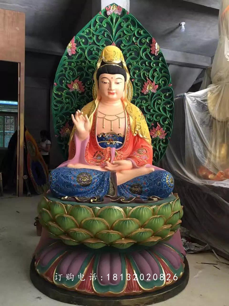 彩繪觀世音雕塑，玻璃鋼佛像