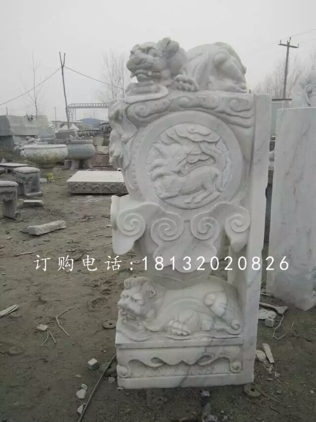 獅子門墩雕塑,仿古石雕門墩 (2)
