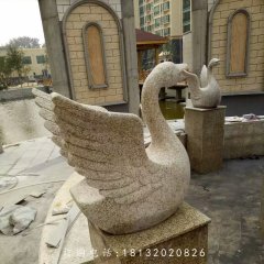 砂巖天鵝雕塑,小區(qū)景觀動物石雕