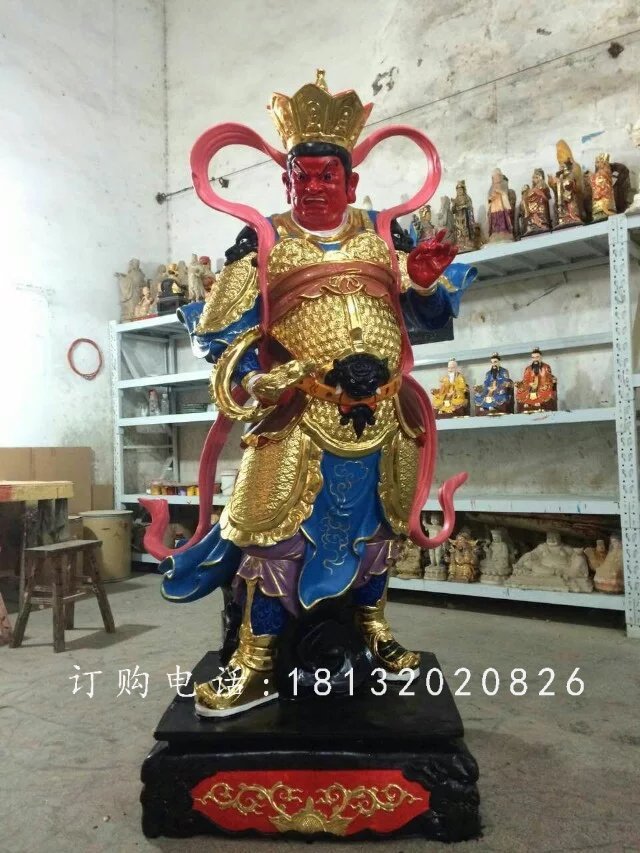 四大天王雕塑,玻璃鋼彩繪雕塑 (2)