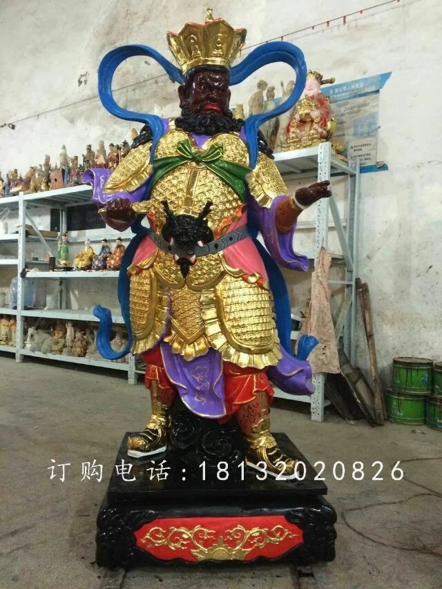 四大天王雕塑,玻璃鋼彩繪雕塑 (1)