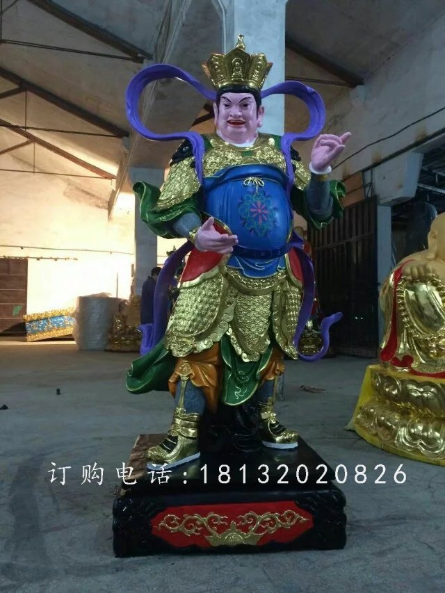 四大天王雕塑,玻璃鋼彩繪雕塑 (3)