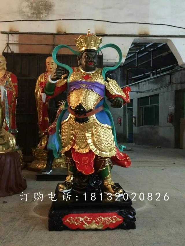 四大天王雕塑,玻璃鋼彩繪雕塑 (4)