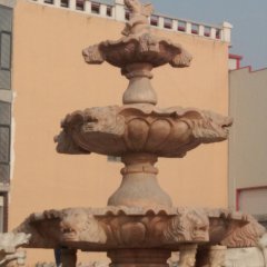 晚霞紅噴泉石雕,小象噴泉石雕