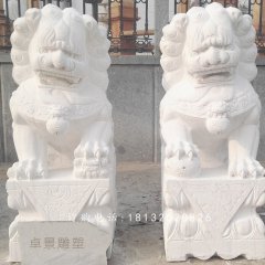 漢白玉獅子石雕,門口獅子石雕