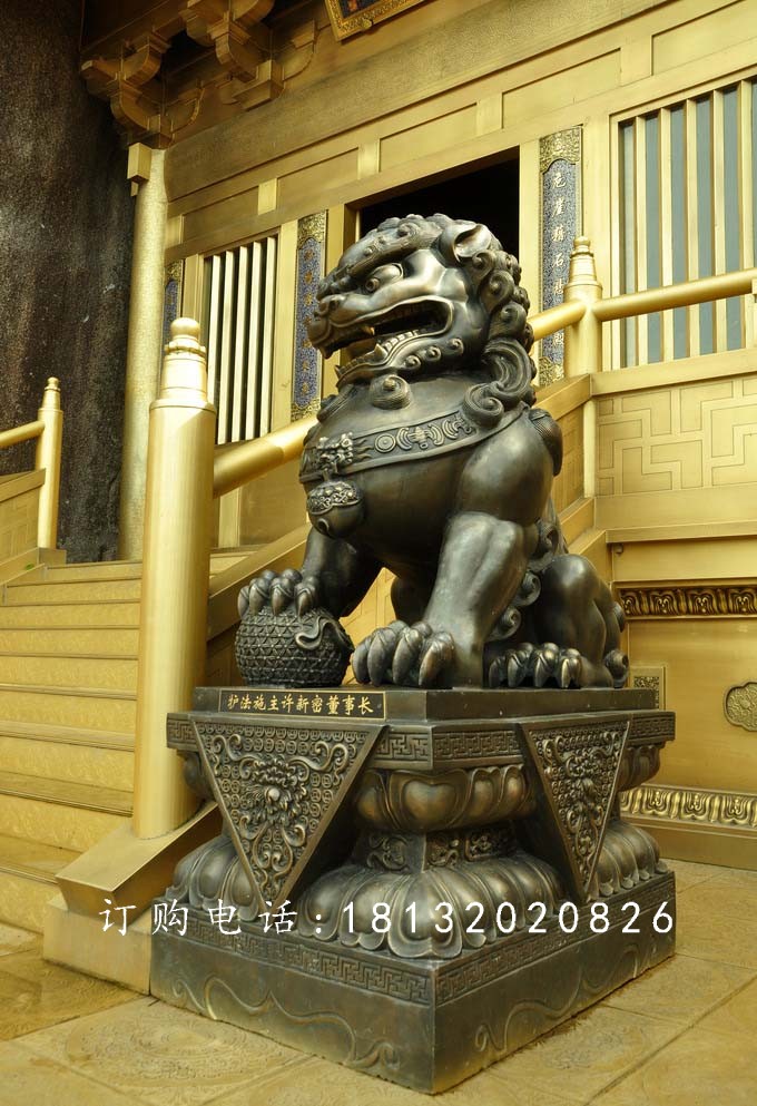 戲球獅銅雕,廣場青銅獅 (2)