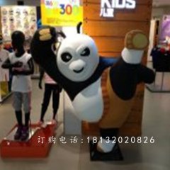 商場卡通雕塑,玻璃鋼功夫熊貓雕塑