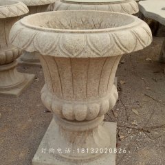 砂巖花盆，公園花盆石雕