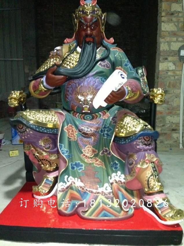 玻璃鋼關公春秋雕塑,彩繪玻璃鋼雕塑 (1)