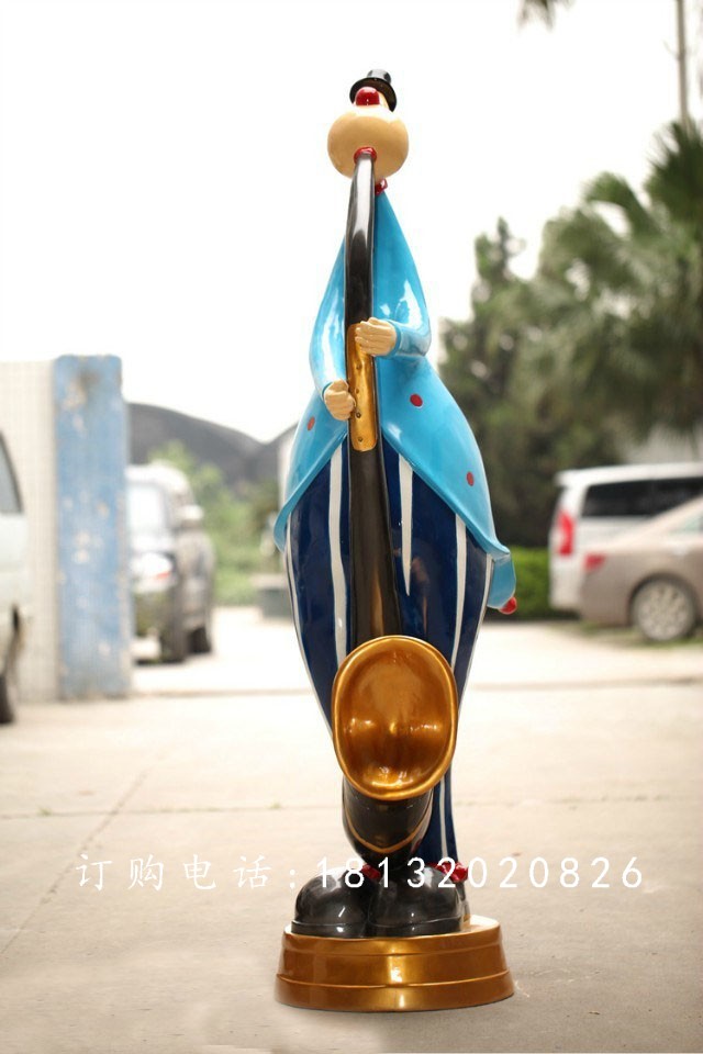 玻璃鋼小丑變戲法雕塑,游樂場玻璃鋼雕塑 (1)