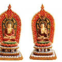三寶佛雕塑,玻璃鋼坐式佛像