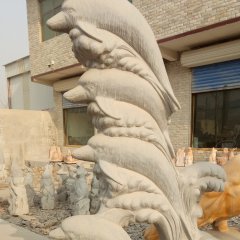 海豚石雕,公園動物石雕