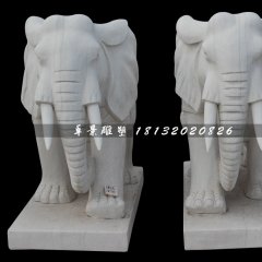 大象石雕，漢白玉大象，動物石雕