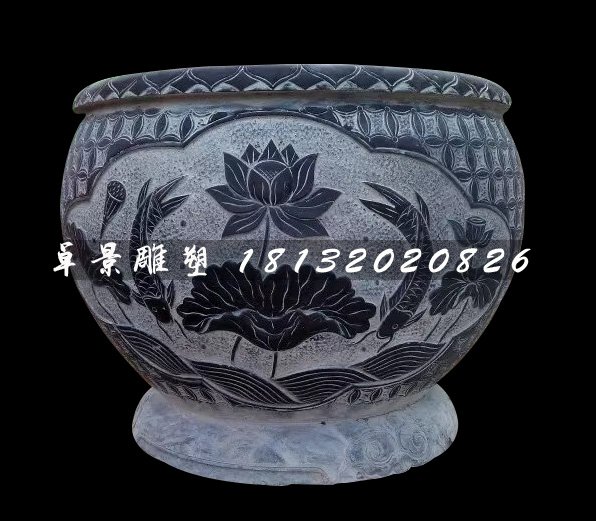 青石花盆，仿古石水盆(1)