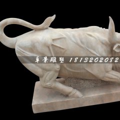 晚霞紅石雕牛,廣場華爾街牛石雕