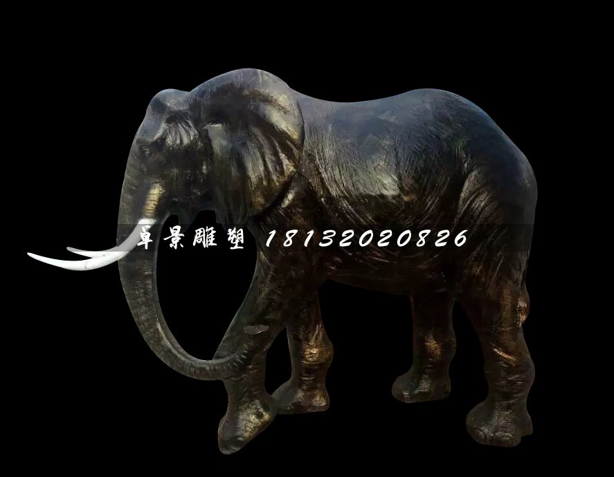 玻璃鋼大象雕塑,仿真動物雕塑