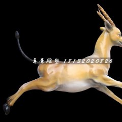 奔跑的小鹿雕塑，玻璃鋼動物雕塑