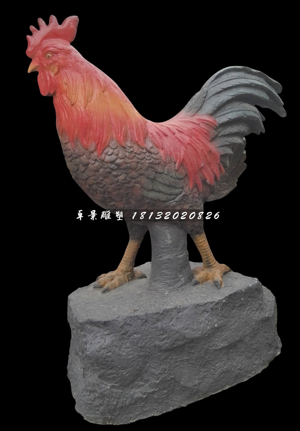玻璃鋼公雞雕塑,仿真動物雕塑 (1)