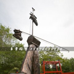拉二胡銅雕，公園景觀銅雕