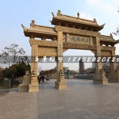 道路石牌坊,三門牌坊石雕