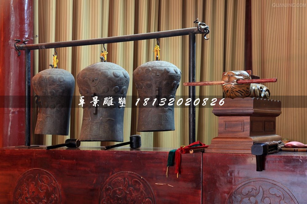 編鐘銅雕,古代樂器銅雕 (2)