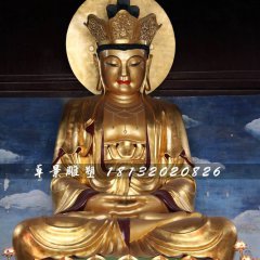 玻璃鋼地藏菩薩雕塑，貼金佛像雕塑