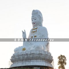 玻璃鋼坐式觀音雕塑，大型觀音雕塑