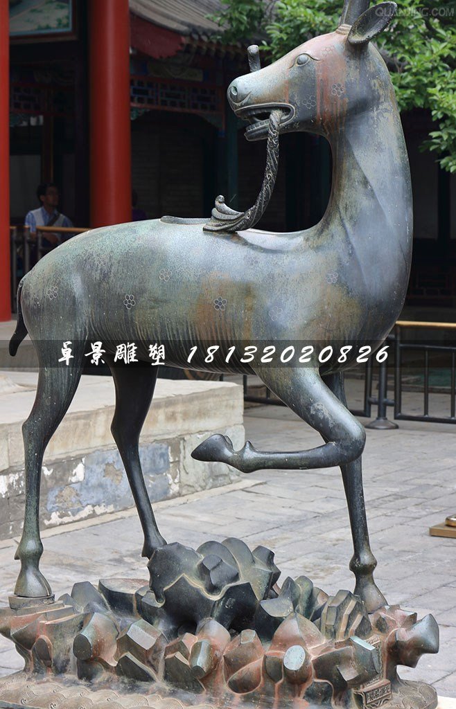 梅花鹿銅雕,動(dòng)物銅雕