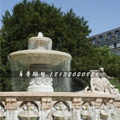 噴水盆石雕,雙層噴泉石雕