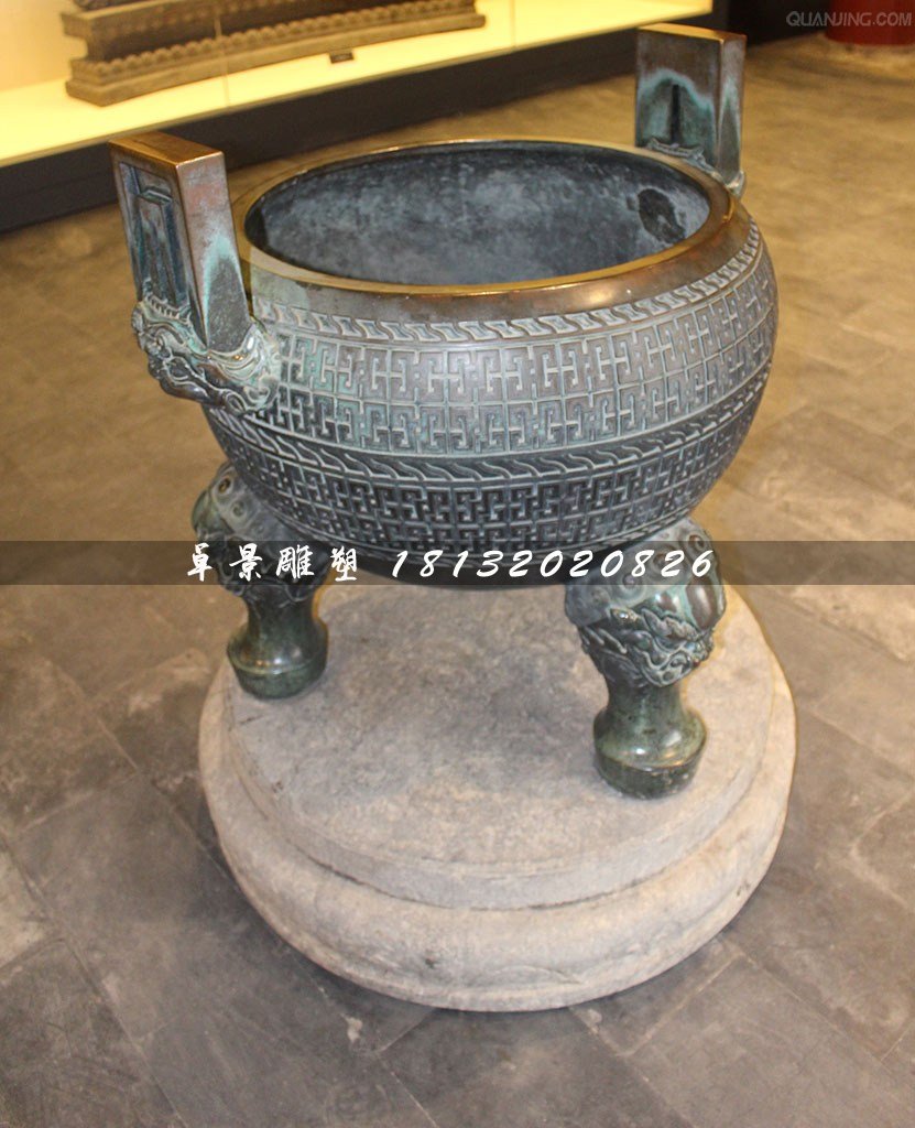 三足香爐銅雕，寺廟銅香爐