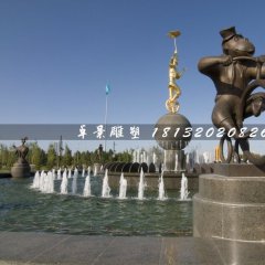小猴子騎車銅雕，廣場景觀銅雕