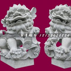 南獅石雕，大理石獻(xiàn)錢(qián)獅