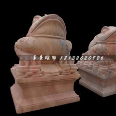 金蟾石雕,晚霞紅招財金蟾