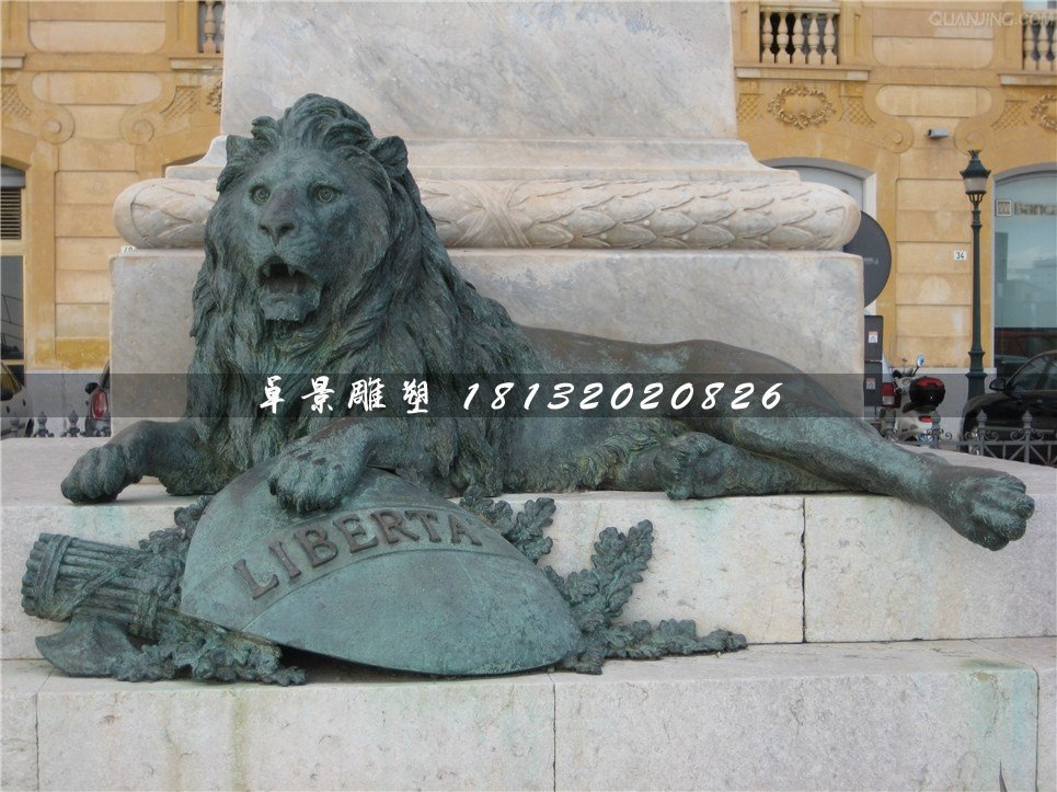 青銅獅子雕塑，西洋獅銅雕