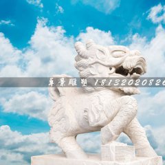 石雕麒麟，大理石麒麟雕塑