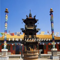 寺廟銅香爐,三足香爐銅雕