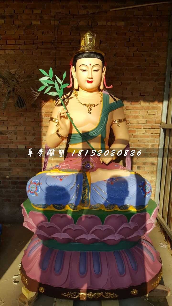 彩繪觀音雕塑,玻璃鋼佛像雕塑 (2)