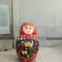 彩繪套娃雕塑，玻璃鋼卡通雕塑