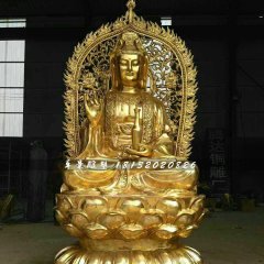 觀世音菩薩銅雕，坐式銅佛像