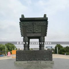廣場銅鼎，方鼎銅雕